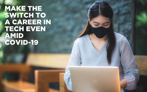 1.15 Blog Thumbnail A woman working on a computer with a mask