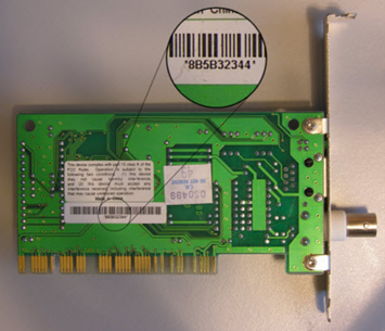 A photo of media access control (mac) address