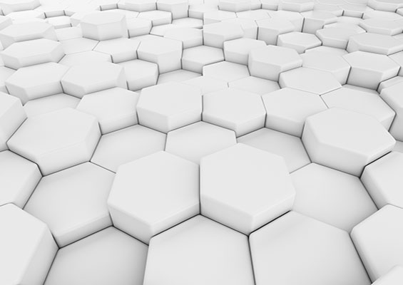 An abstract image of white hexagons