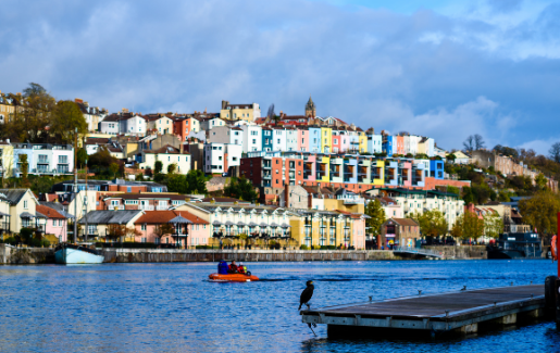 A photo of the harbour in Bristol.