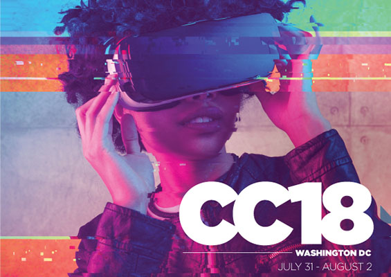 ChannelCon 2018 VR Goggles A woman wearing VR goggles