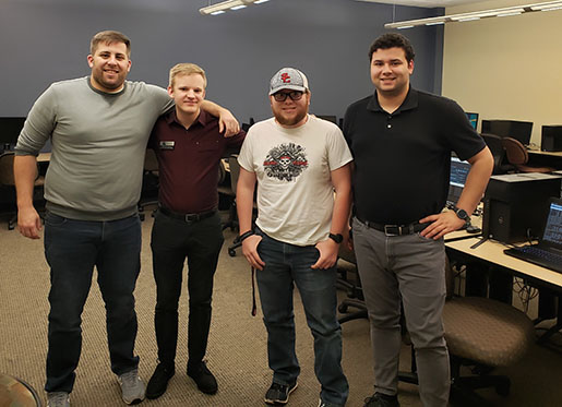 The Chattahoochee Technical College team that won the cybersecurity competition, left to right: Will Duncan, Michael Grimes, Kevin Borah and Max Trivers.