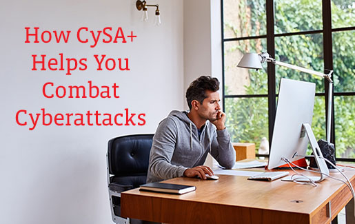 A cybersecurity pro uses the skills covered by CompTIA CySA+ to investigate a DDoS attack