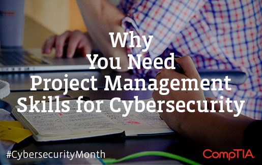 Cybersecurity Jobs That Require Project Management new frame A cybersecurity professional uses a laptop, notebook and phone for project management