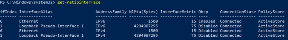 Display interface info with Windows PowerShell