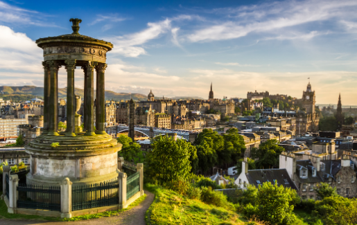 A photo of the edinburgh skyline.