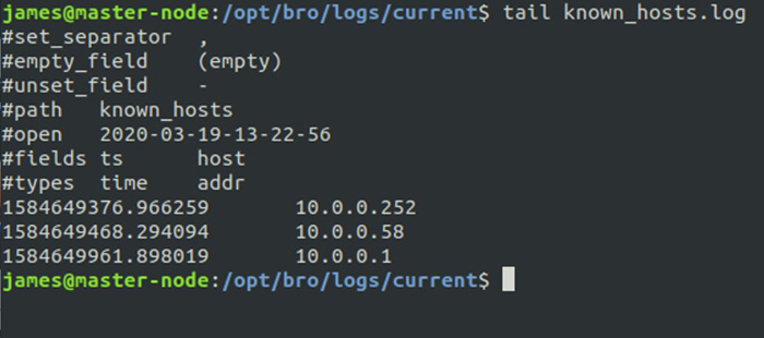 A screenshot of viewing known hosts to identify the actual source of a spoofed DDoS attack