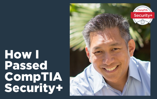 Headshot of Dave Kung with Security+ logo.