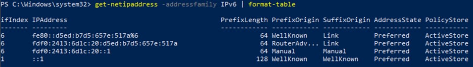 IP address info with Windows PowerShell