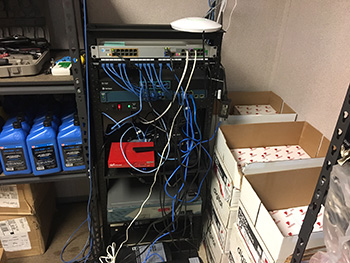 An IT rack at Langer's Texas location
