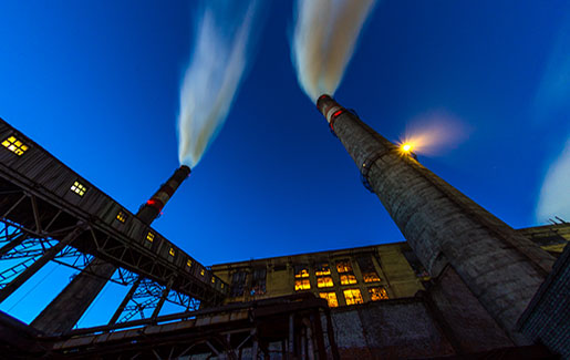 A power plant at night