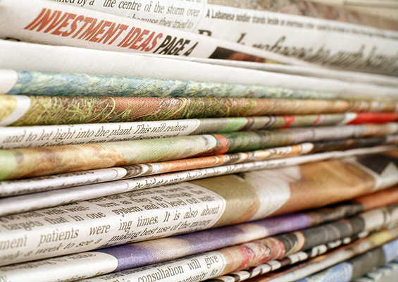 stack of newspapers