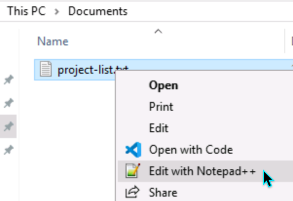 NP++ F11 NPP-in-context-menu