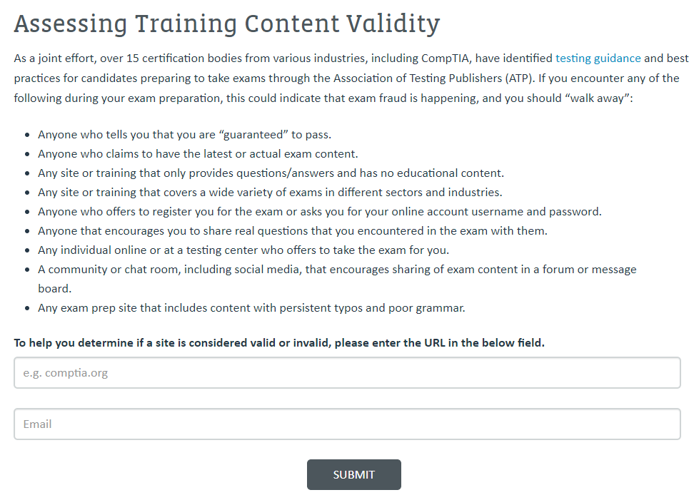 Assessing Training Content Validity Tool