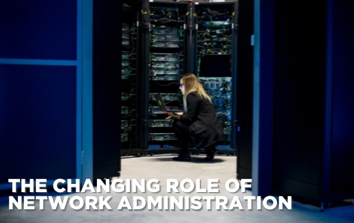 Woman in server room