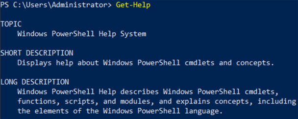 The Get-Help cmdlet
