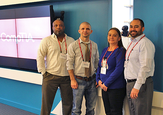 Four CompTIA SMEs at CompTIA headquarters for a Security+ workshop