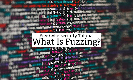 A photo of code with an overlay of the words free cybersecurity tutorial: what is fuzzing?