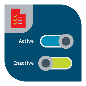 An illustration of active and inactive toggles.