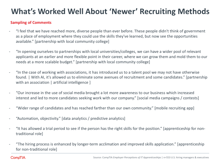 What's Worked Well About Newer Recruiting Methods What's Worked Well About Newer Recruiting Methods