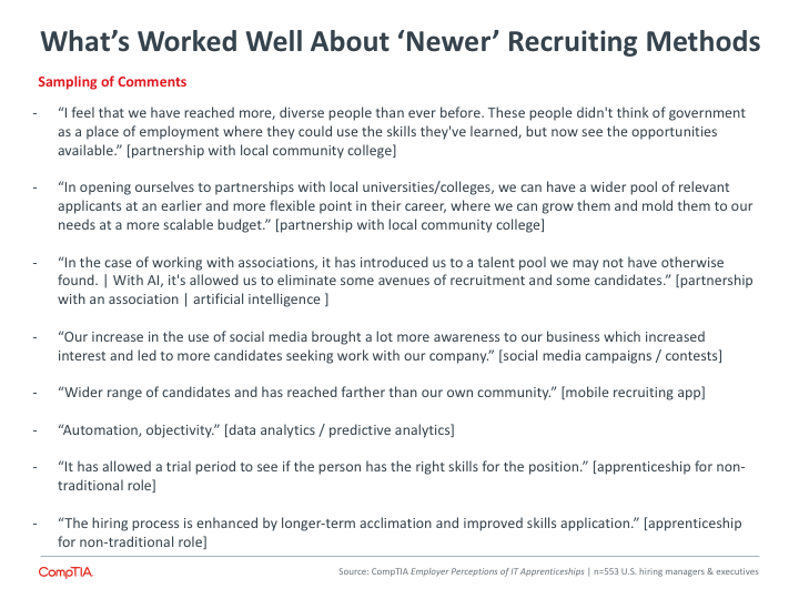 What's Worked Well About Newer Recruiting Methods